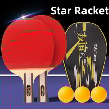 Galda tenisa rakete ar divpusēju pretlīmējošu gumiju, pamats no poplera koka, horizontāla rokture, apstrādes pielāgošana, izdrukāts logotips.