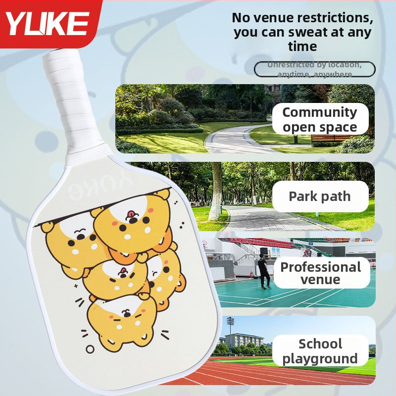 Pickleball set za djecu – treniranje početnika, kompletan set; Težina: 280 g po raketi; 760 g za cijeli set; Materijal: 11-slojno topolovo drvo; Marka: Yuke