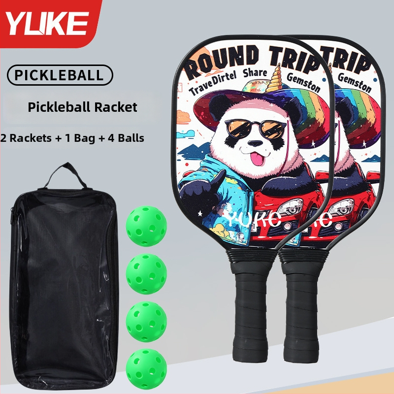 Pickleball set za djecu – treniranje početnika, kompletan set; Težina: 280 g po raketi; 760 g za cijeli set; Materijal: 11-slojno topolovo drvo; Marka: Yuke