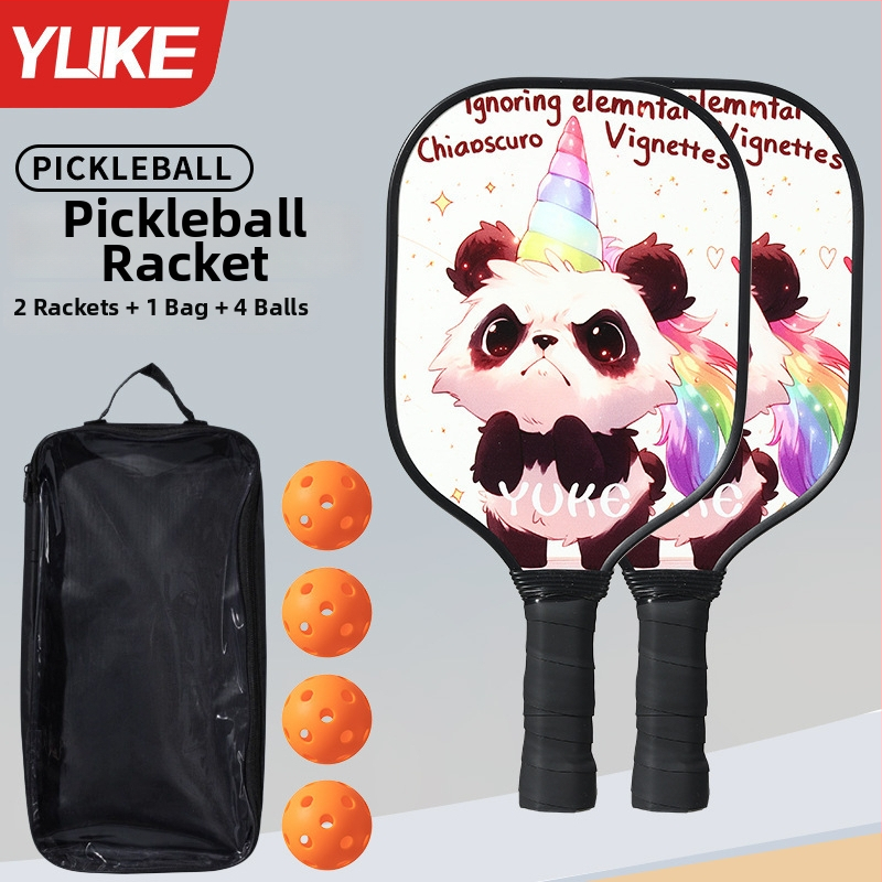 Pickleball set za djecu – treniranje početnika, kompletan set; Težina: 280 g po raketi; 760 g za cijeli set; Materijal: 11-slojno topolovo drvo; Marka: Yuke