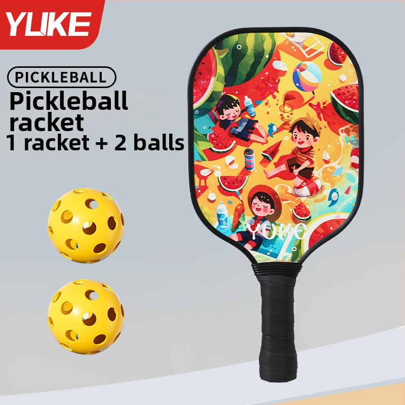 Pickleball set za djecu – treniranje početnika, kompletan set; Težina: 280 g po raketi; 760 g za cijeli set; Materijal: 11-slojno topolovo drvo; Marka: Yuke