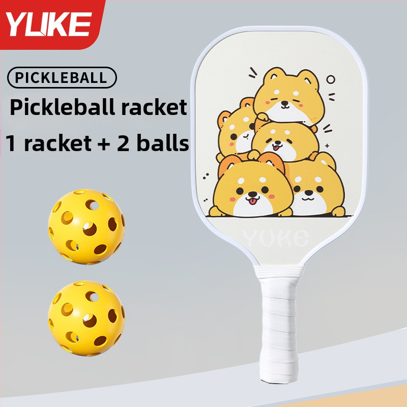 Pickleball set za djecu – treniranje početnika, kompletan set; Težina: 280 g po raketi; 760 g za cijeli set; Materijal: 11-slojno topolovo drvo; Marka: Yuke