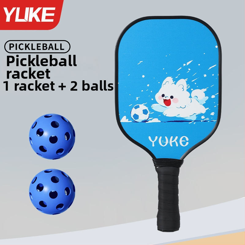 Pickleball set za djecu – treniranje početnika, kompletan set; Težina: 280 g po raketi; 760 g za cijeli set; Materijal: 11-slojno topolovo drvo; Marka: Yuke