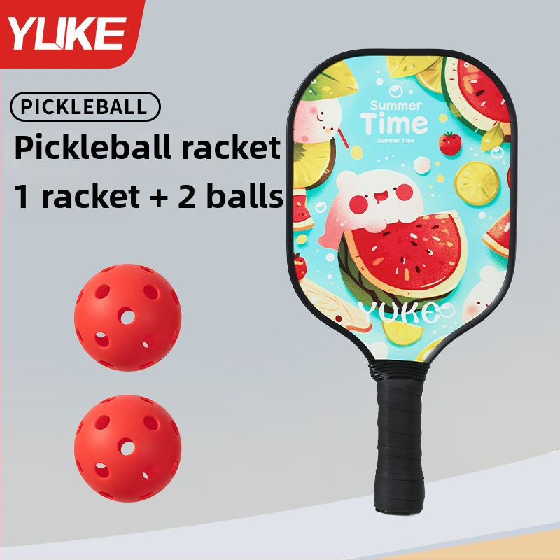 Pickleball set za djecu – treniranje početnika, kompletan set; Težina: 280 g po raketi; 760 g za cijeli set; Materijal: 11-slojno topolovo drvo; Marka: Yuke