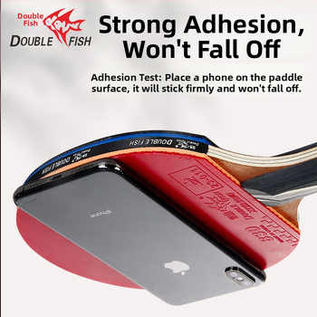 Pisces galda tenisa rakete iesācējiem, horizontāla lāpsta, koka pamatne, līmētā gumija