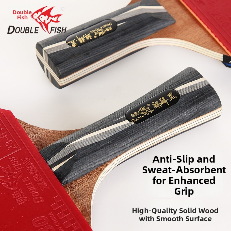 Pisces galda tenisa rakete iesācējiem, horizontāla lāpsta, koka pamatne, līmētā gumija