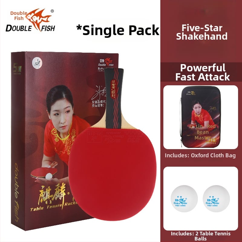 Pisces galda tenisa rakete iesācējiem, horizontāla lāpsta, koka pamatne, līmētā gumija