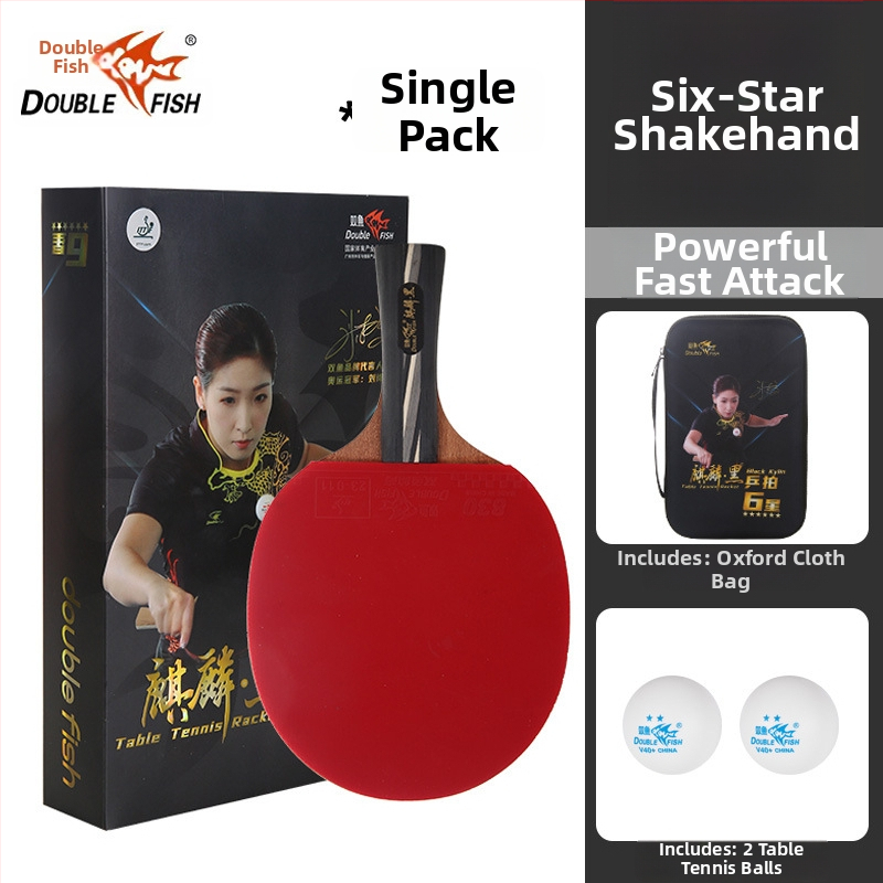 Pisces galda tenisa rakete iesācējiem, horizontāla lāpsta, koka pamatne, līmētā gumija