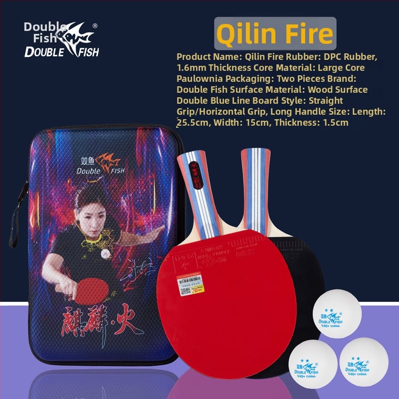 Pisces galda tenisa rakete iesācējiem, horizontāla lāpsta, koka pamatne, līmētā gumija