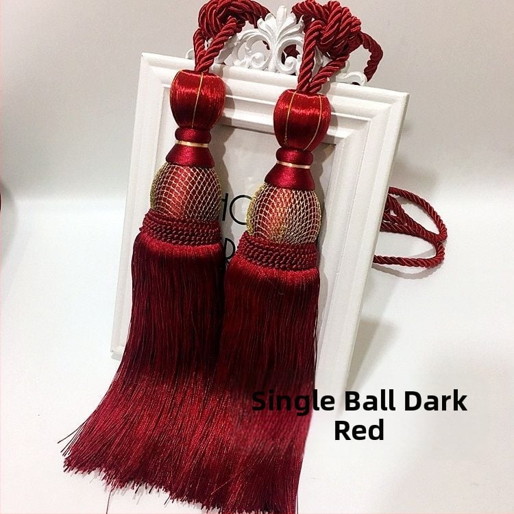 Aizkaru aukli - zelta stieples bumbiņa ar pušķi (audums)