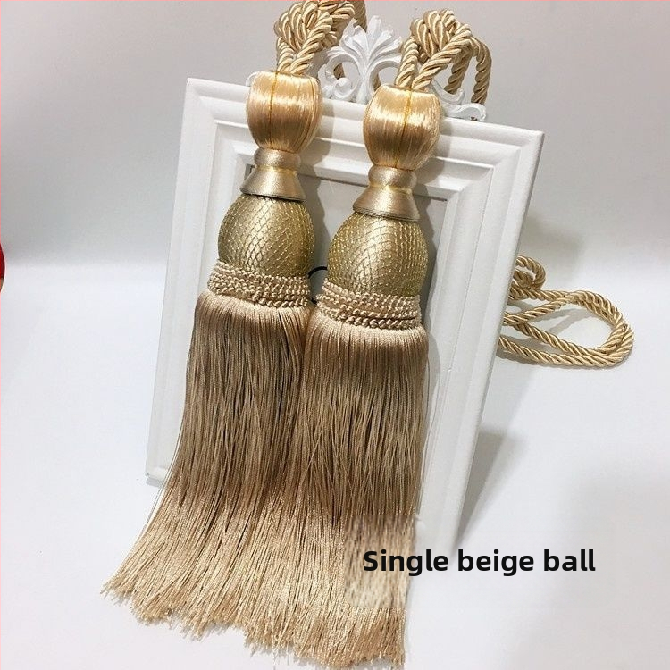 Aizkaru aukli - zelta stieples bumbiņa ar pušķi (audums)