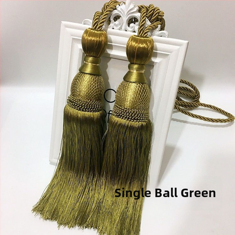 Aizkaru aukli - zelta stieples bumbiņa ar pušķi (audums)