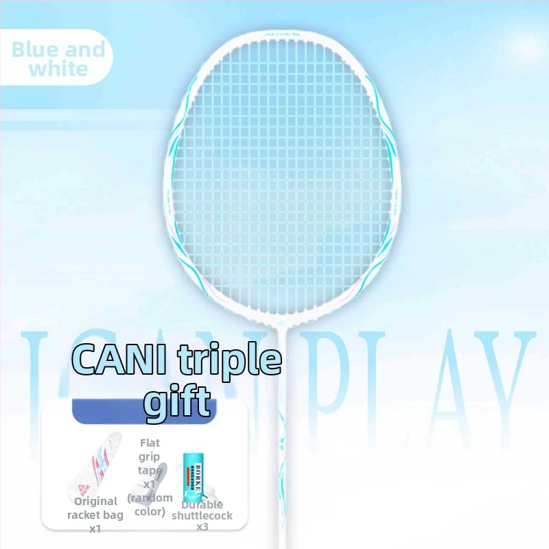 Badmintona rakete ar oglekļa šķiedras rāmi (svars 85-89 g; rokturis G5; tiešais sitiens; vidēja stingrība)