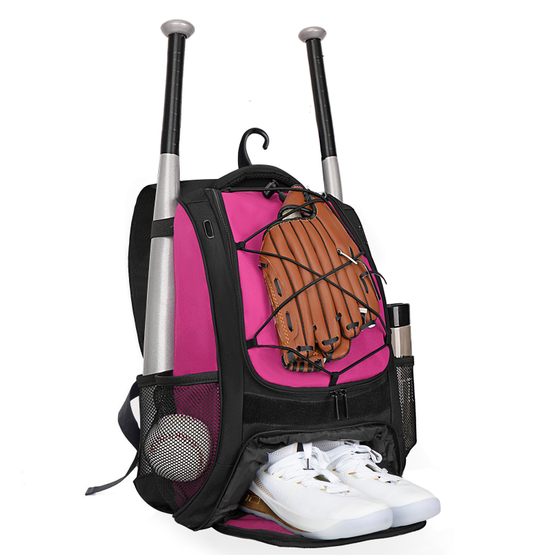 Basebola un sofbola ekipējuma mugursoma, universāla, Oxford audums, paplašināms tilpums, samazina slodzi, ārējiem sporta veidiem