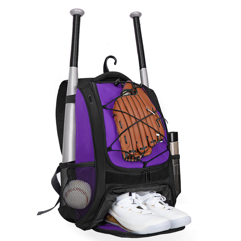 Basebola un sofbola ekipējuma mugursoma, universāla, Oxford audums, paplašināms tilpums, samazina slodzi, ārējiem sporta veidiem