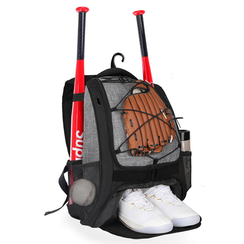 Basebola un sofbola ekipējuma mugursoma, universāla, Oxford audums, paplašināms tilpums, samazina slodzi, ārējiem sporta veidiem