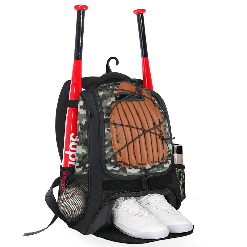 Basebola un sofbola ekipējuma mugursoma, universāla, Oxford audums, paplašināms tilpums, samazina slodzi, ārējiem sporta veidiem