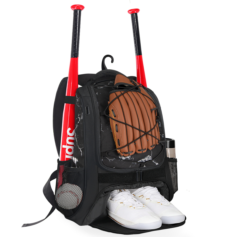 Basebola un sofbola ekipējuma mugursoma, universāla, Oxford audums, paplašināms tilpums, samazina slodzi, ārējiem sporta veidiem