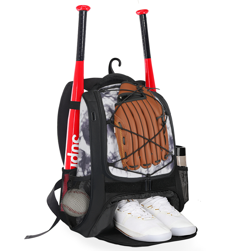 Basebola un sofbola ekipējuma mugursoma, universāla, Oxford audums, paplašināms tilpums, samazina slodzi, ārējiem sporta veidiem