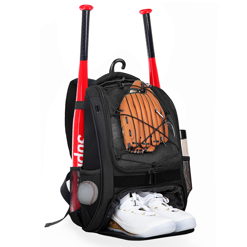 Basebola un sofbola ekipējuma mugursoma, universāla, Oxford audums, paplašināms tilpums, samazina slodzi, ārējiem sporta veidiem