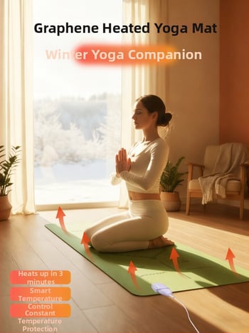 Grafēna apkures jogas paklājs, PU+gumijas konstrukcija, neslīdošs, 5 mm, 3500 g