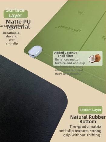 Grafēna apkures jogas paklājs, PU+gumijas konstrukcija, neslīdošs, 5 mm, 3500 g