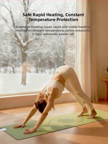 Grafēna apkures jogas paklājs, PU+gumijas konstrukcija, neslīdošs, 5 mm, 3500 g