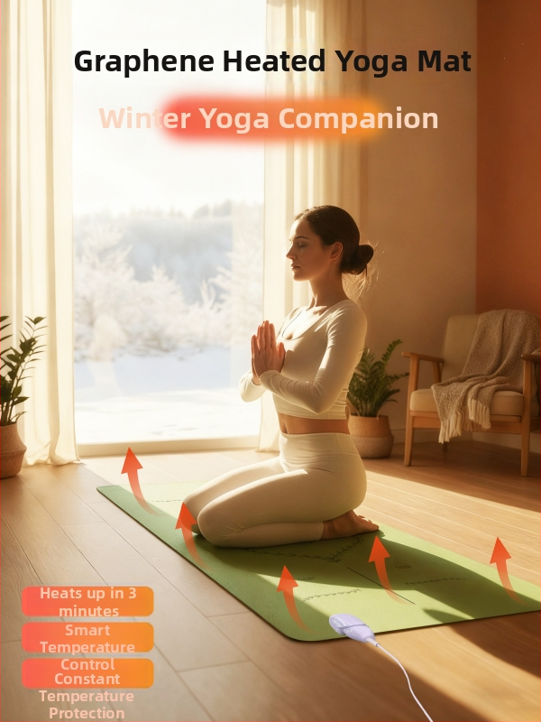 Grafēna apkures jogas paklājs, PU+gumijas konstrukcija, neslīdošs, 5 mm, 3500 g