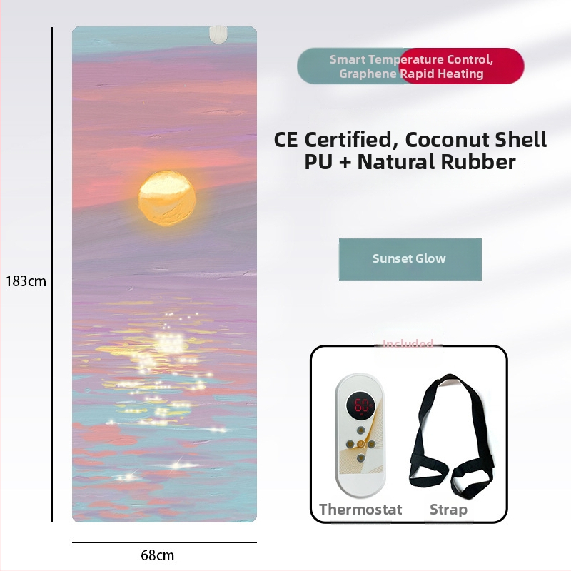 Grafēna apkures jogas paklājs, PU+gumijas konstrukcija, neslīdošs, 5 mm, 3500 g