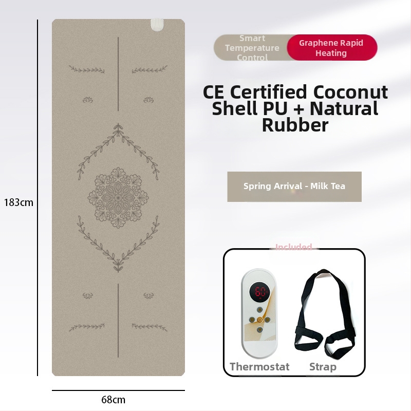 Grafēna apkures jogas paklājs, PU+gumijas konstrukcija, neslīdošs, 5 mm, 3500 g