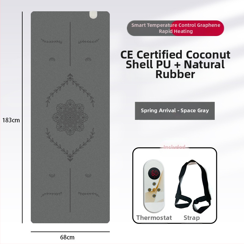 Grafēna apkures jogas paklājs, PU+gumijas konstrukcija, neslīdošs, 5 mm, 3500 g