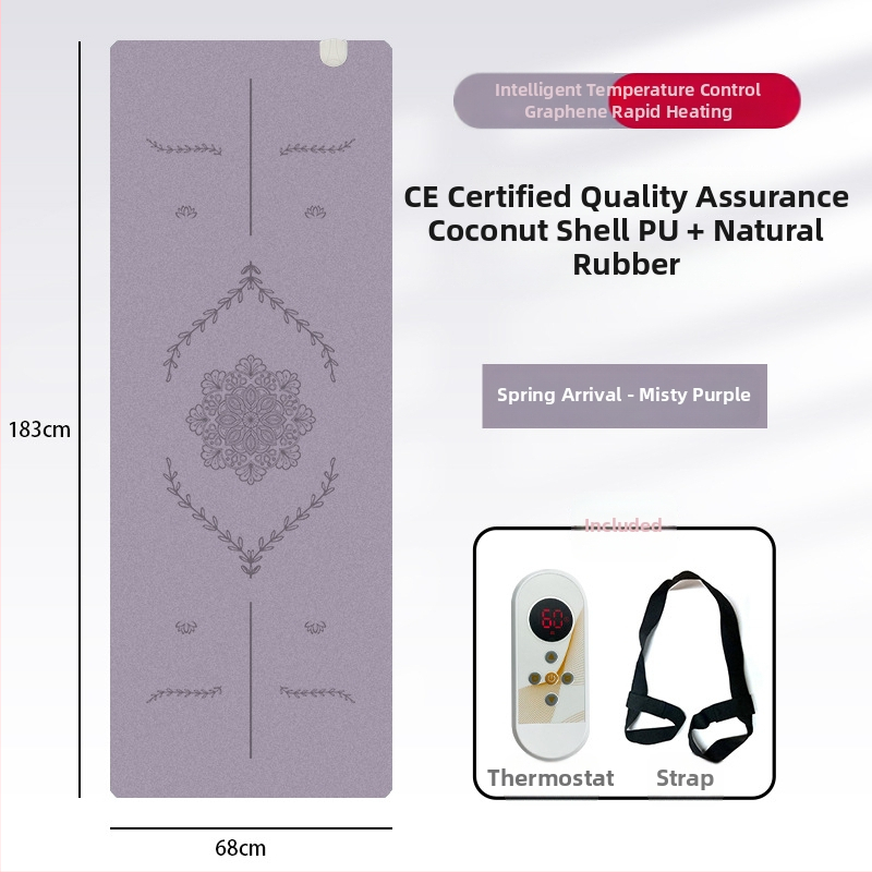 Grafēna apkures jogas paklājs, PU+gumijas konstrukcija, neslīdošs, 5 mm, 3500 g