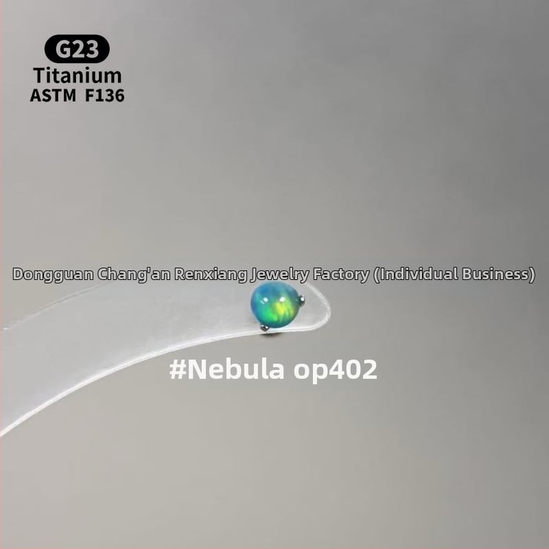 Ανδρικά/Γυναικεία γεωμετρικά σκουλαρίκια με οπάλ από κράμα τιτάνιου F136, γυαλισμένη επιφάνεια, εσωτερική βίδα για χείλη/ώτα