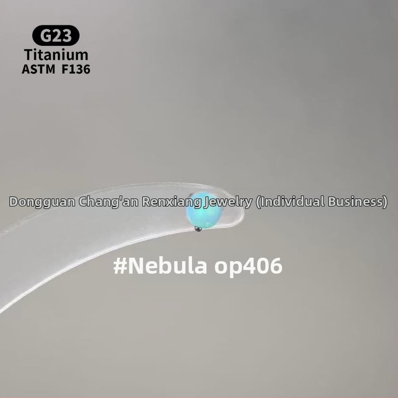 Ανδρικά/Γυναικεία γεωμετρικά σκουλαρίκια με οπάλ από κράμα τιτάνιου F136, γυαλισμένη επιφάνεια, εσωτερική βίδα για χείλη/ώτα