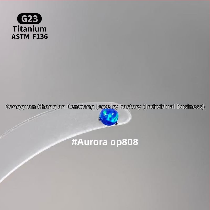 Ανδρικά/Γυναικεία γεωμετρικά σκουλαρίκια με οπάλ από κράμα τιτάνιου F136, γυαλισμένη επιφάνεια, εσωτερική βίδα για χείλη/ώτα