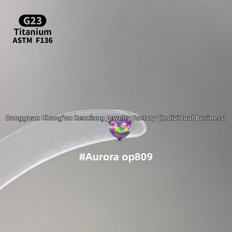 Ανδρικά/Γυναικεία γεωμετρικά σκουλαρίκια με οπάλ από κράμα τιτάνιου F136, γυαλισμένη επιφάνεια, εσωτερική βίδα για χείλη/ώτα