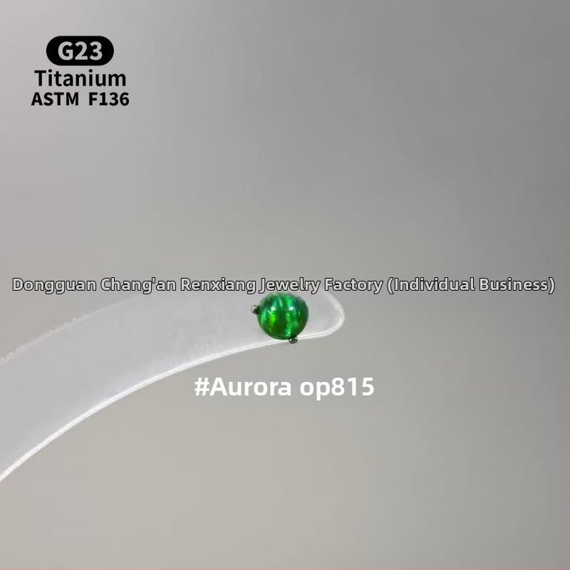 Ανδρικά/Γυναικεία γεωμετρικά σκουλαρίκια με οπάλ από κράμα τιτάνιου F136, γυαλισμένη επιφάνεια, εσωτερική βίδα για χείλη/ώτα