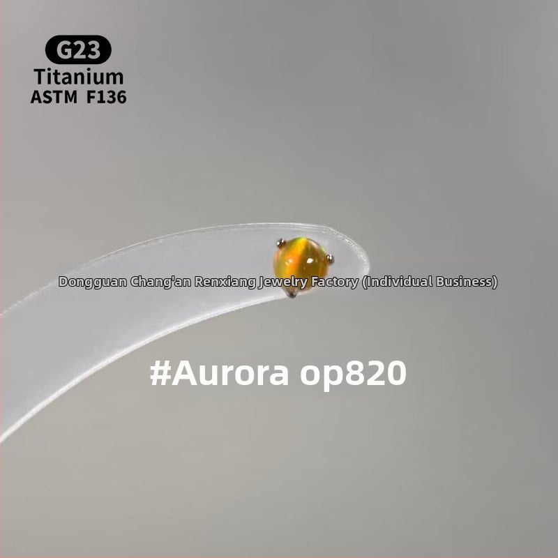 Ανδρικά/Γυναικεία γεωμετρικά σκουλαρίκια με οπάλ από κράμα τιτάνιου F136, γυαλισμένη επιφάνεια, εσωτερική βίδα για χείλη/ώτα