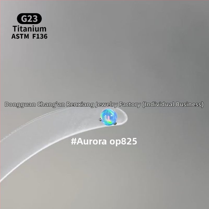 Ανδρικά/Γυναικεία γεωμετρικά σκουλαρίκια με οπάλ από κράμα τιτάνιου F136, γυαλισμένη επιφάνεια, εσωτερική βίδα για χείλη/ώτα