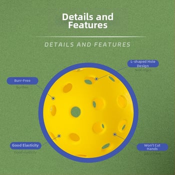 Iekštelpu pickleball bumbu komplekts – 26/40 caurumu, TPE/PE materiāls, viengabala rotomoldēta konstrukcija