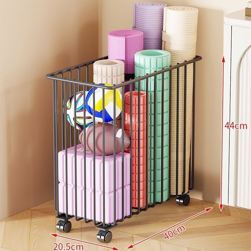 Joga matu uzglabāšanas plaukts, dzelzs, uz grīdas novietojams, daudzlīmeņu (8+ līmeņi), dzīvojamās istabas uzglabāšanai