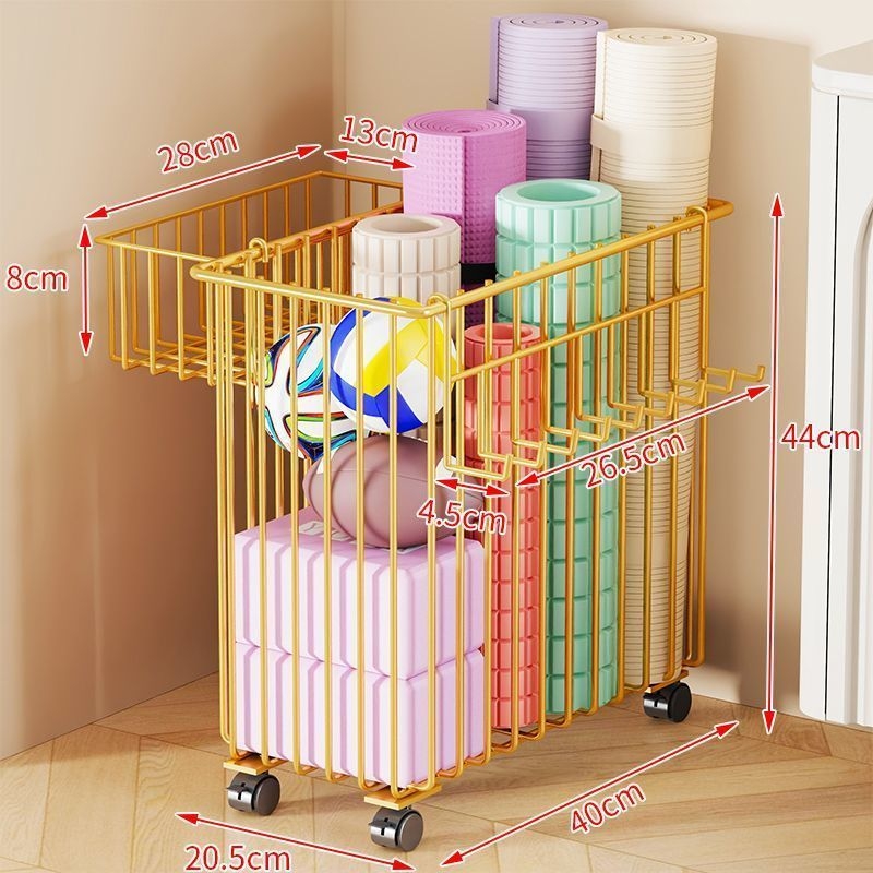 Joga matu uzglabāšanas plaukts, dzelzs, uz grīdas novietojams, daudzlīmeņu (8+ līmeņi), dzīvojamās istabas uzglabāšanai