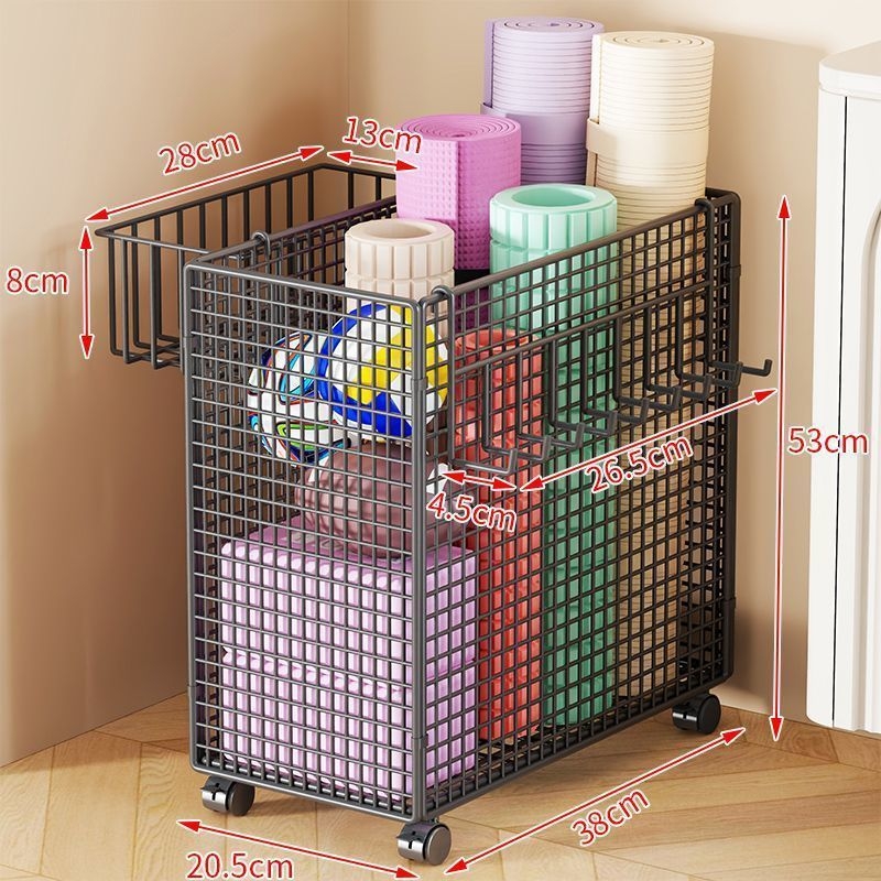 Joga matu uzglabāšanas plaukts, dzelzs, uz grīdas novietojams, daudzlīmeņu (8+ līmeņi), dzīvojamās istabas uzglabāšanai