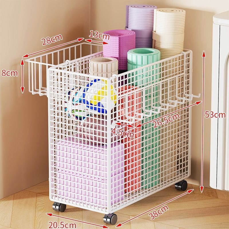 Joga matu uzglabāšanas plaukts, dzelzs, uz grīdas novietojams, daudzlīmeņu (8+ līmeņi), dzīvojamās istabas uzglabāšanai