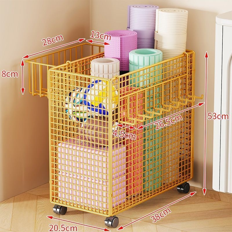 Joga matu uzglabāšanas plaukts, dzelzs, uz grīdas novietojams, daudzlīmeņu (8+ līmeņi), dzīvojamās istabas uzglabāšanai