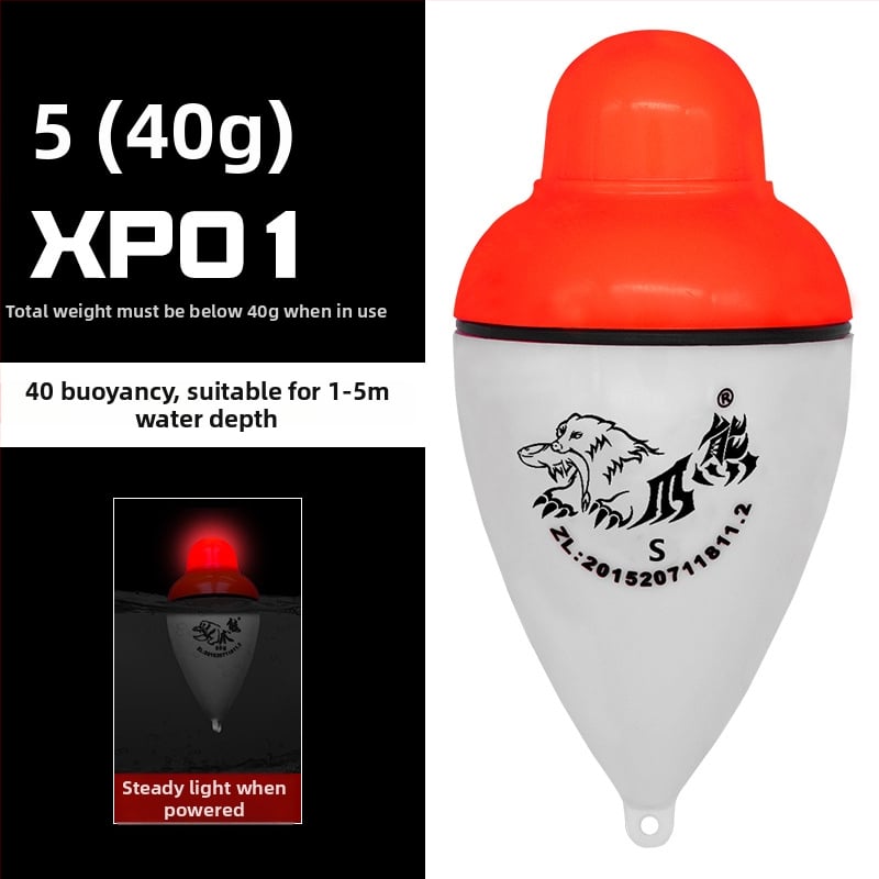 Vertikālais zvejas plūdītājs ar gaismas indikatoru uz ķerienu un nakts signālu (Plastmasas korpuss; Vienmēr ieslēgts, ja baro; Indikators uz ķērienu)