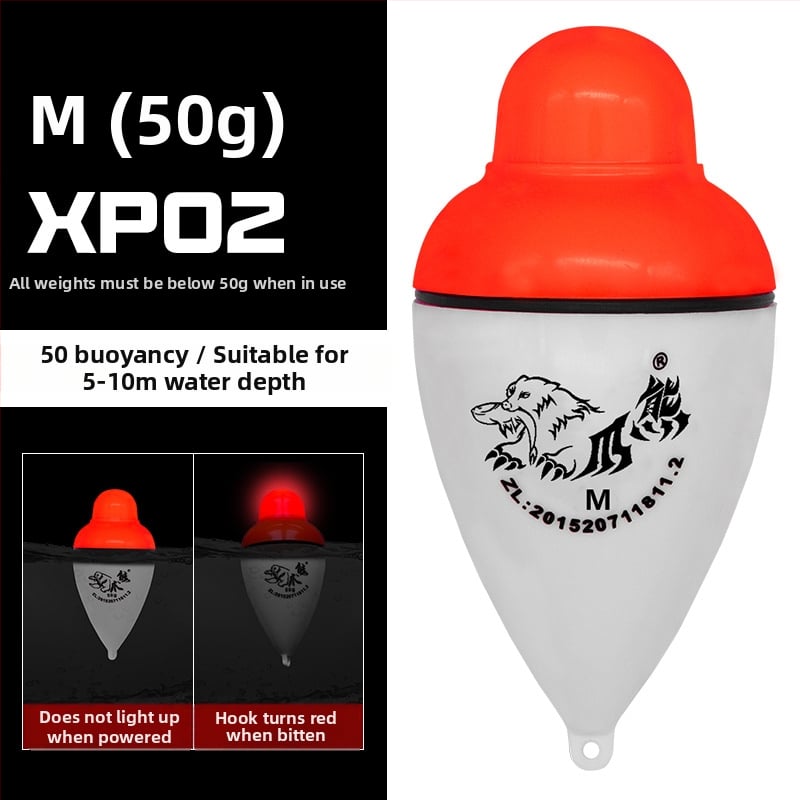 Vertikālais zvejas plūdītājs ar gaismas indikatoru uz ķerienu un nakts signālu (Plastmasas korpuss; Vienmēr ieslēgts, ja baro; Indikators uz ķērienu)