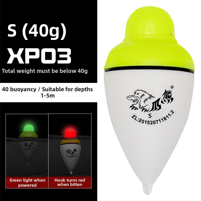 Vertikālais zvejas plūdītājs ar gaismas indikatoru uz ķerienu un nakts signālu (Plastmasas korpuss; Vienmēr ieslēgts, ja baro; Indikators uz ķērienu)