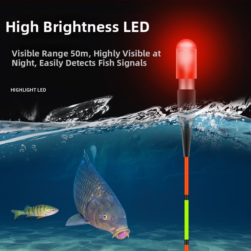 Ultra viegla elektroniskā galva ar LED astes gaismu nakts makšķerēšanai, CR311 baterija