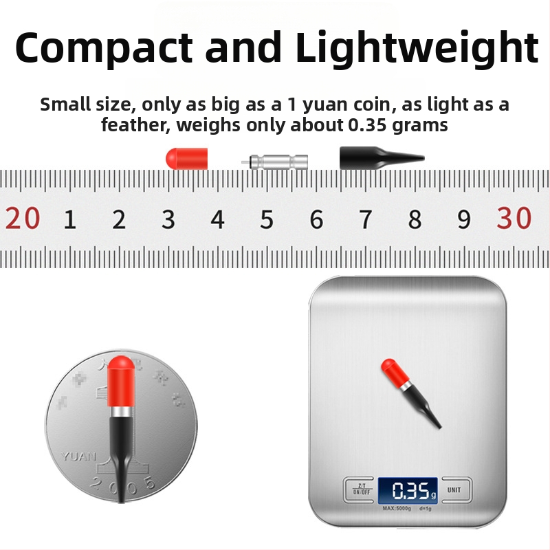 Ultra viegla elektroniskā galva ar LED astes gaismu nakts makšķerēšanai, CR311 baterija
